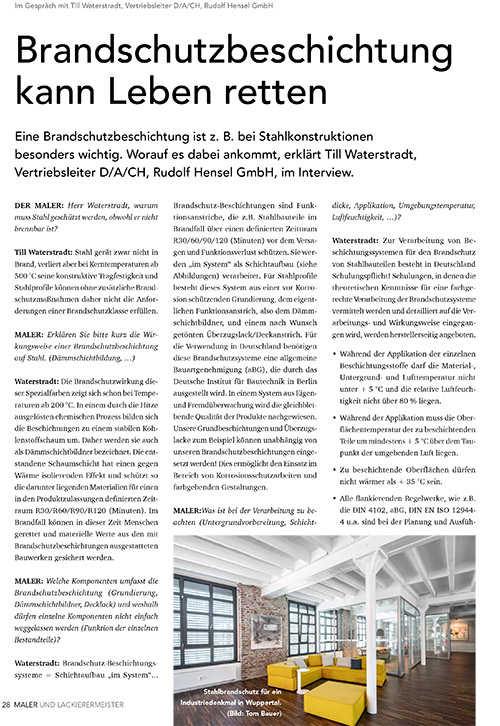Brandschutzbeschichtungen