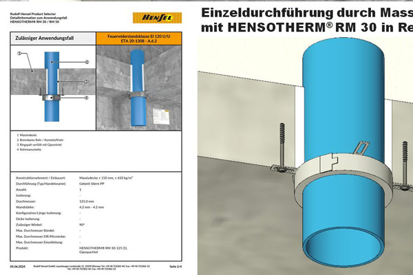 CAD-Daten für alle Produktsysteme für Brandschutzabschottungen